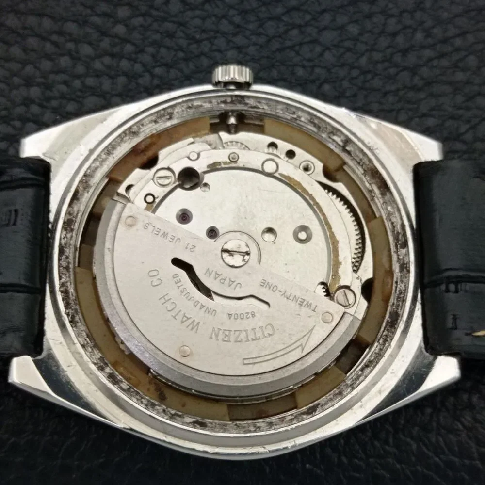 Vintage 1989 Citizen Automatic Mens Silver Watch W/daydate & Gold accents